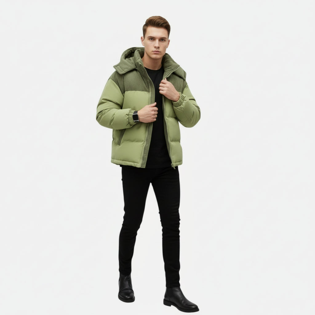 Vallmere | Men’s Heritage Colour‑Block Hooded Jacket