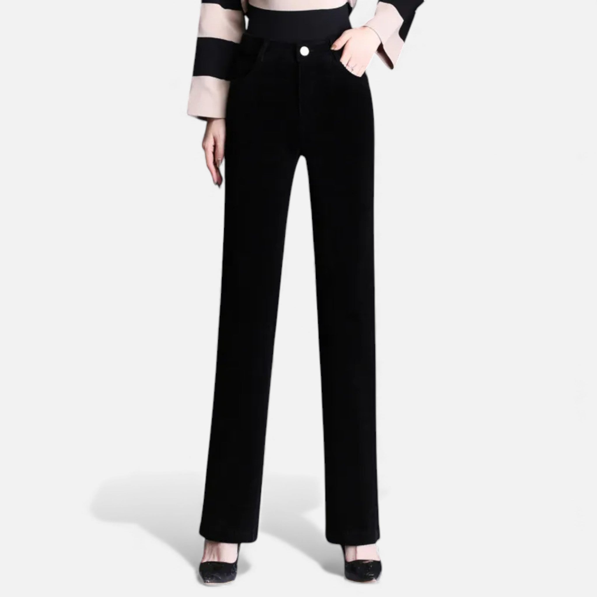 Vallmere | Women’s Velvet Straight‑Leg Trousers