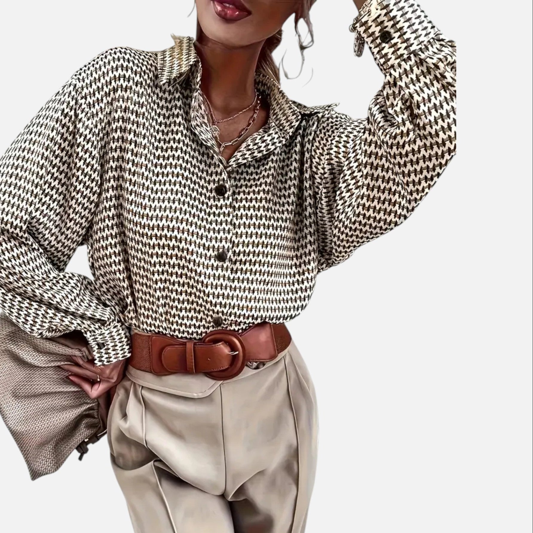 Vallmere | Women’s Geometric Print Blouse