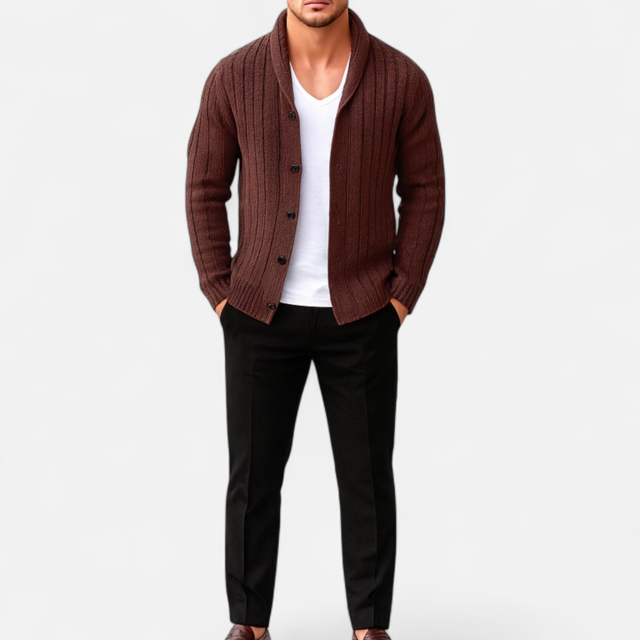 Men’s Cable-Knit Cardigan – Autumn Heritage Style