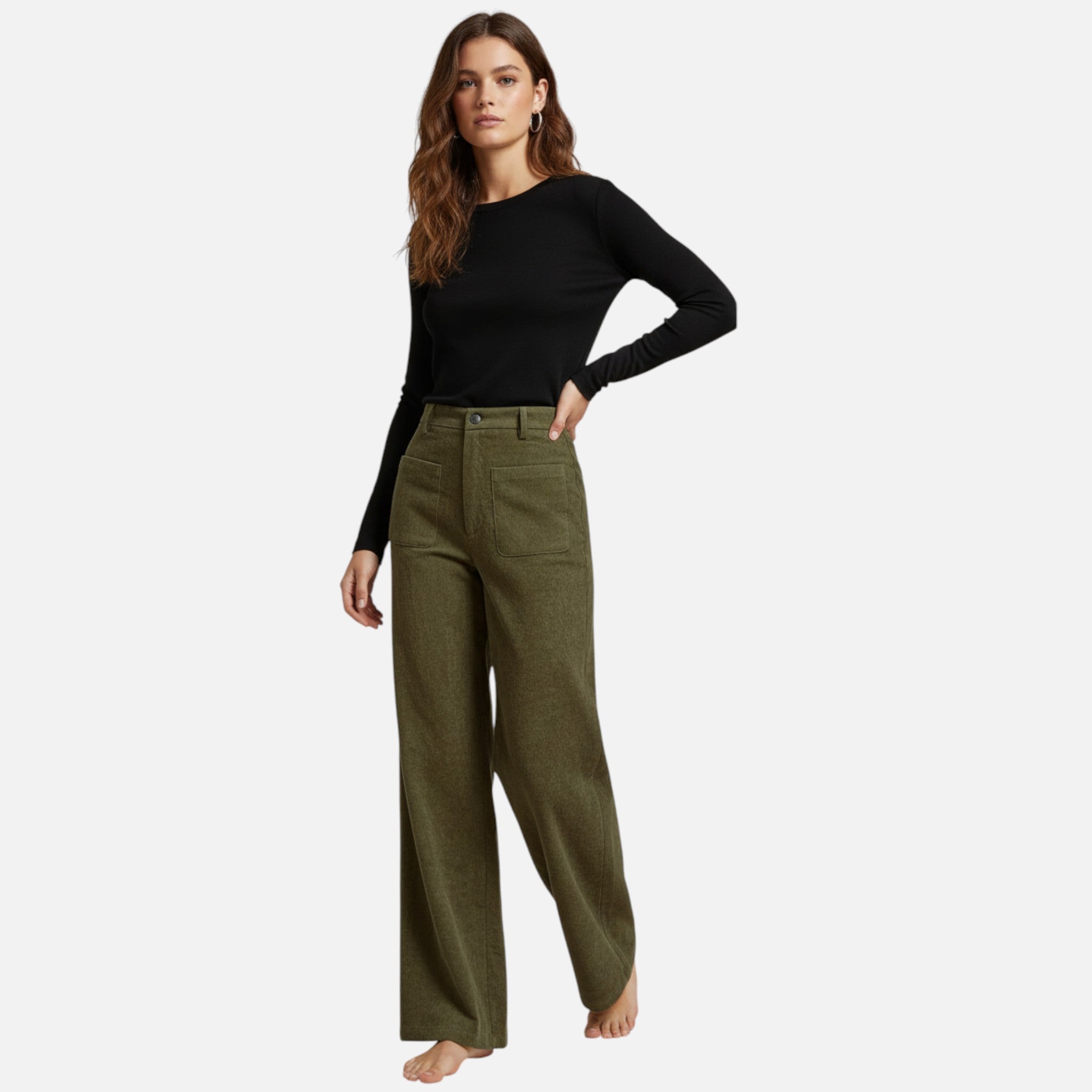 Vallmere | Women’s Straight-Leg Trousers in Corduroy-Style Texture