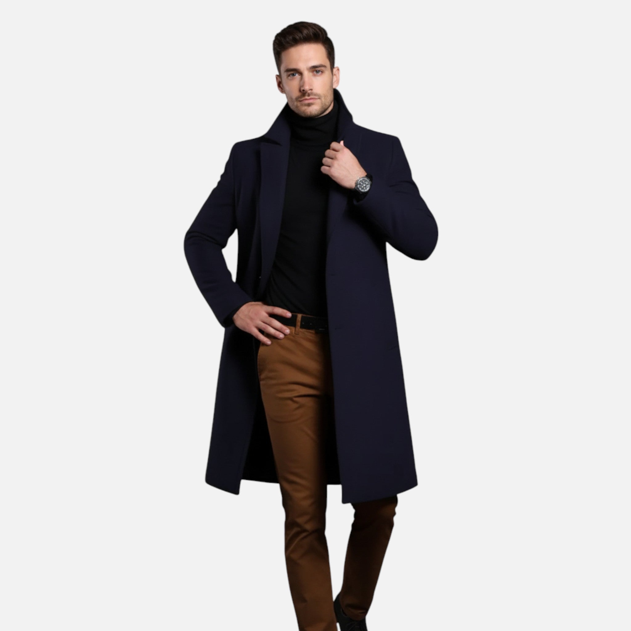 Vallmere | Men’s Slim-Fit Knee-Length Notch Coat