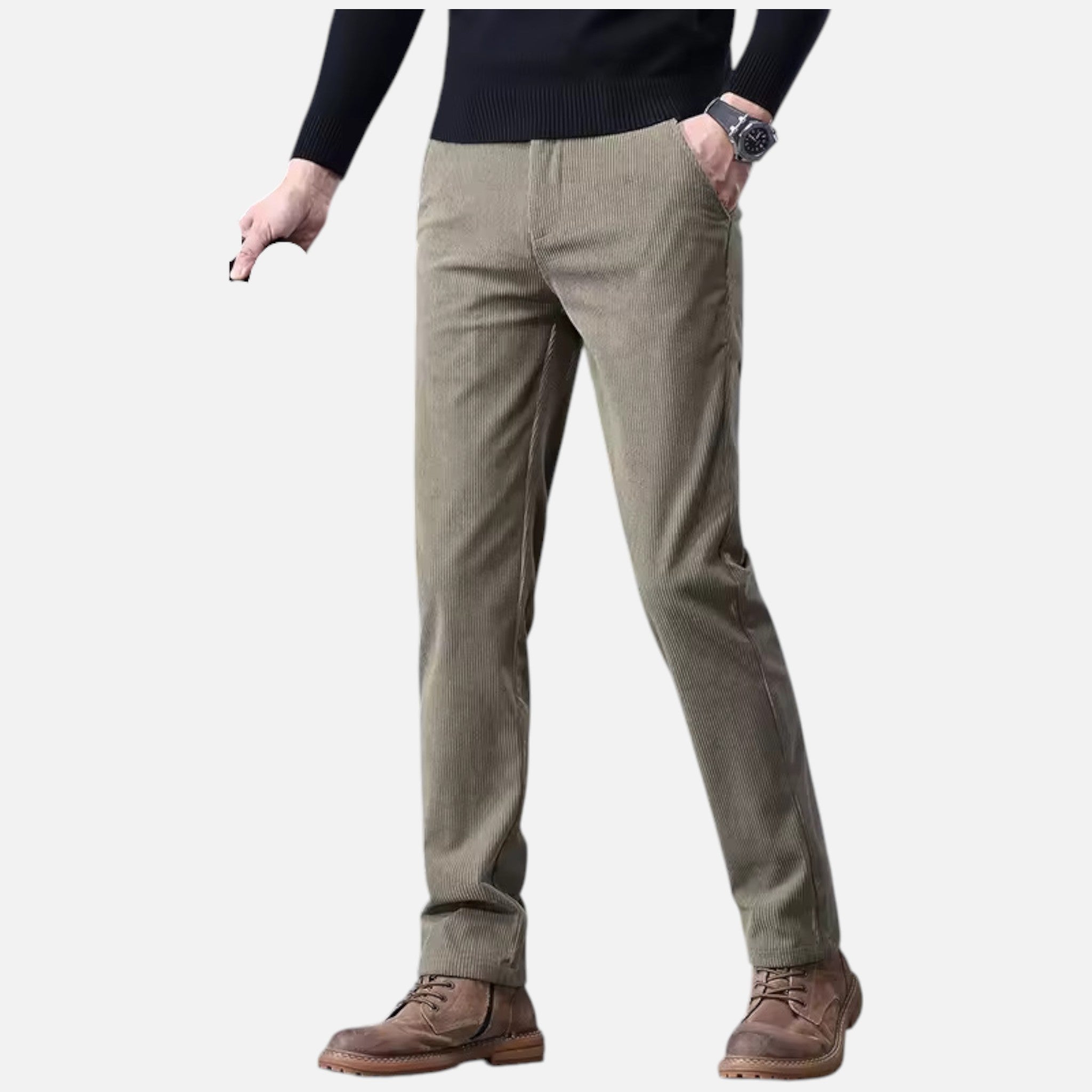 Vallmere | Men’s Mid-Rise Corduroy Thermal Trousers