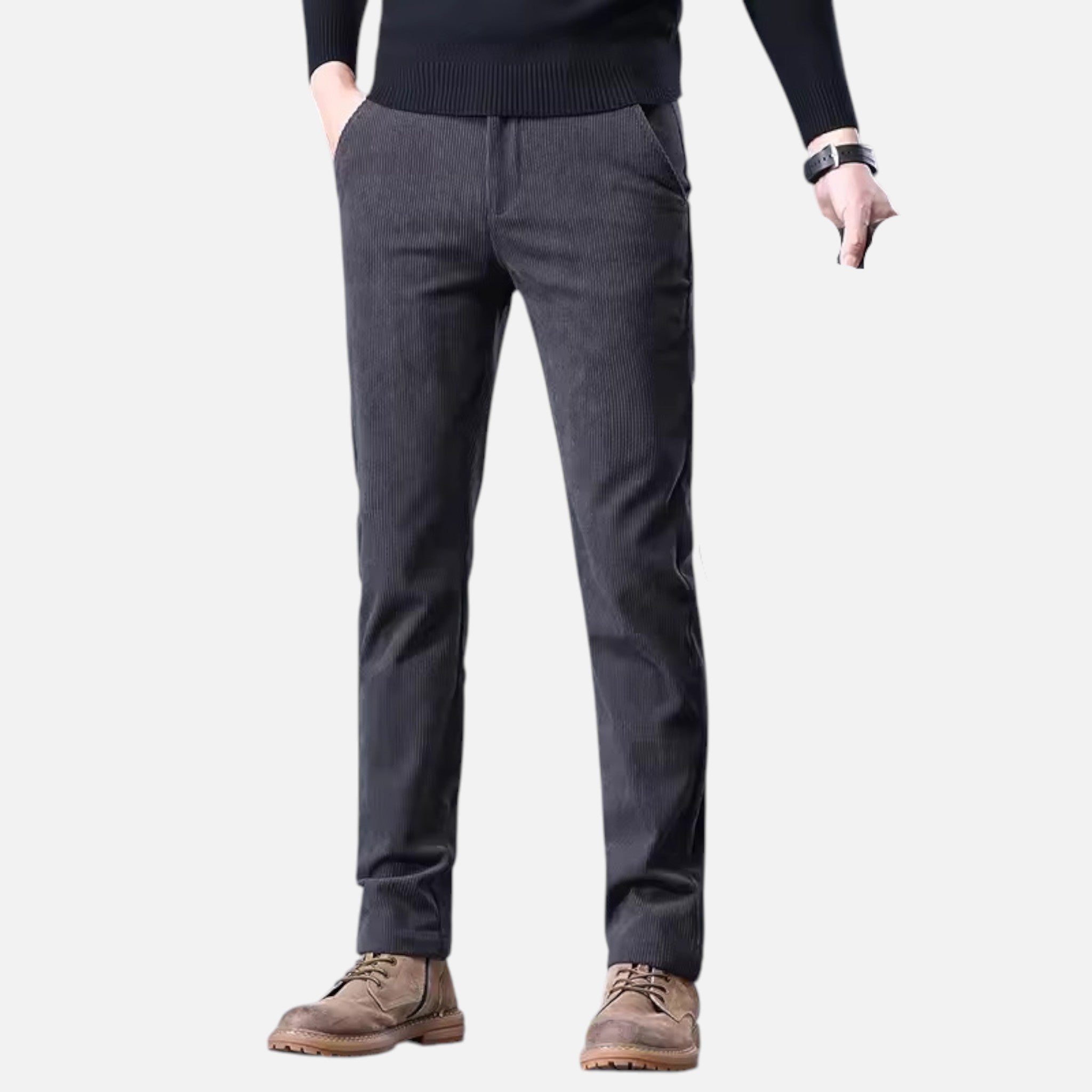 Vallmere | Men’s Mid-Rise Corduroy Thermal Trousers