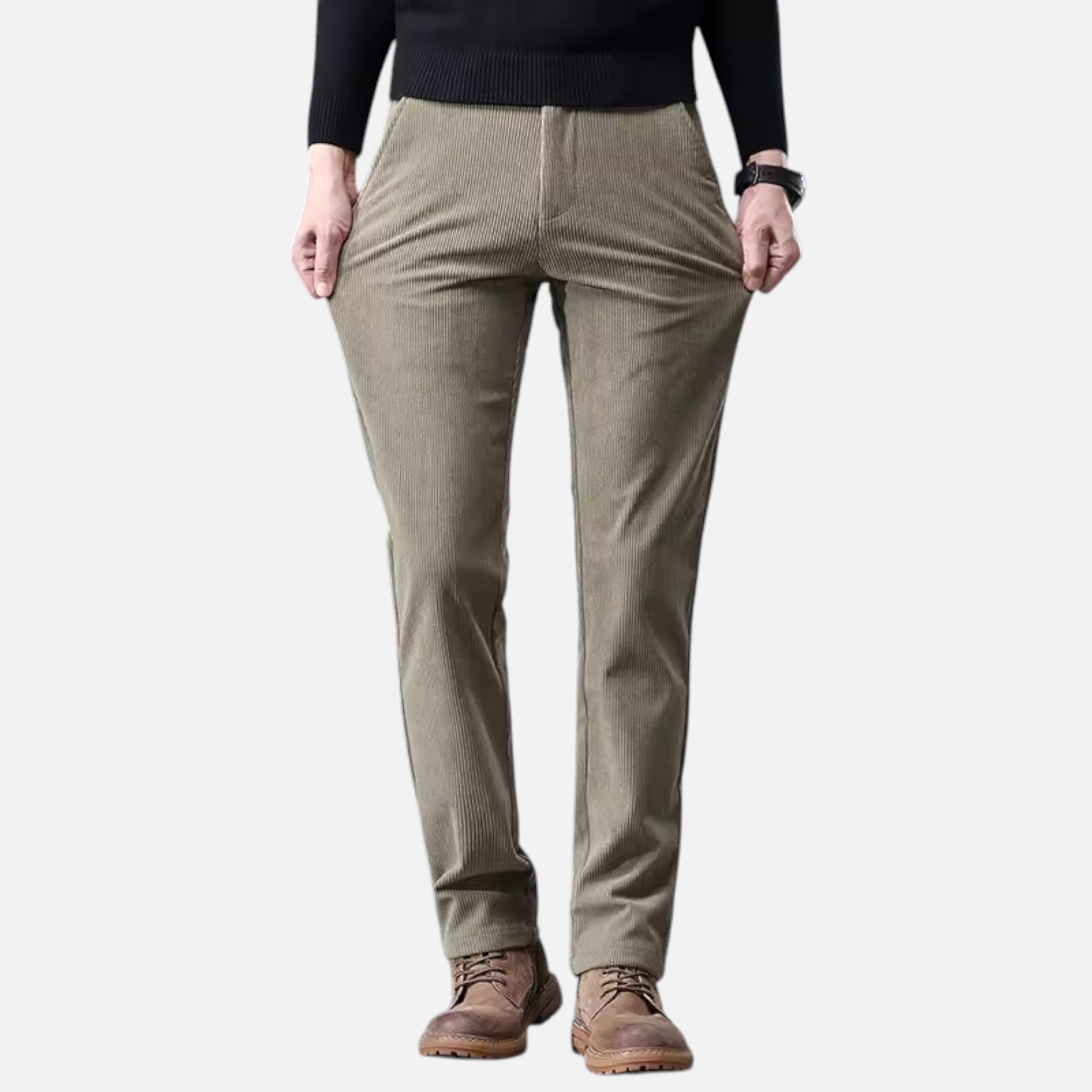 Vallmere | Men’s Mid-Rise Corduroy Thermal Trousers