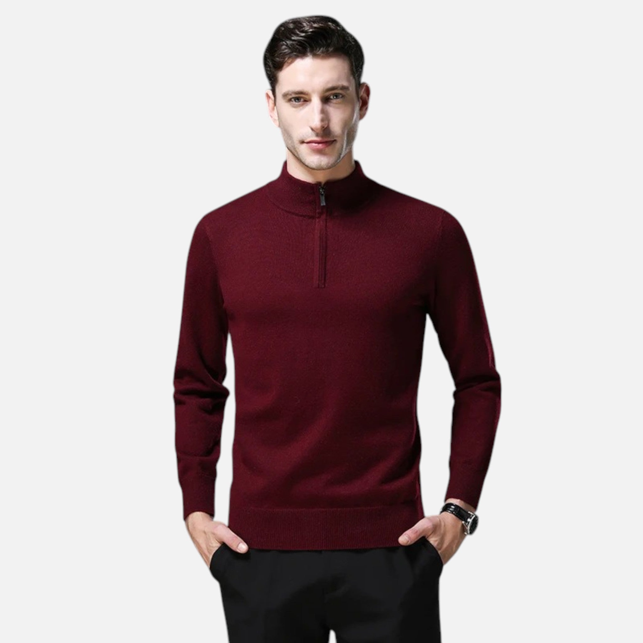 Vallmere | Men’s Premium Wool-Blend Quarter-Zip Sweater