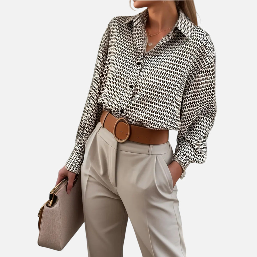 Vallmere | Women’s Geometric Print Blouse