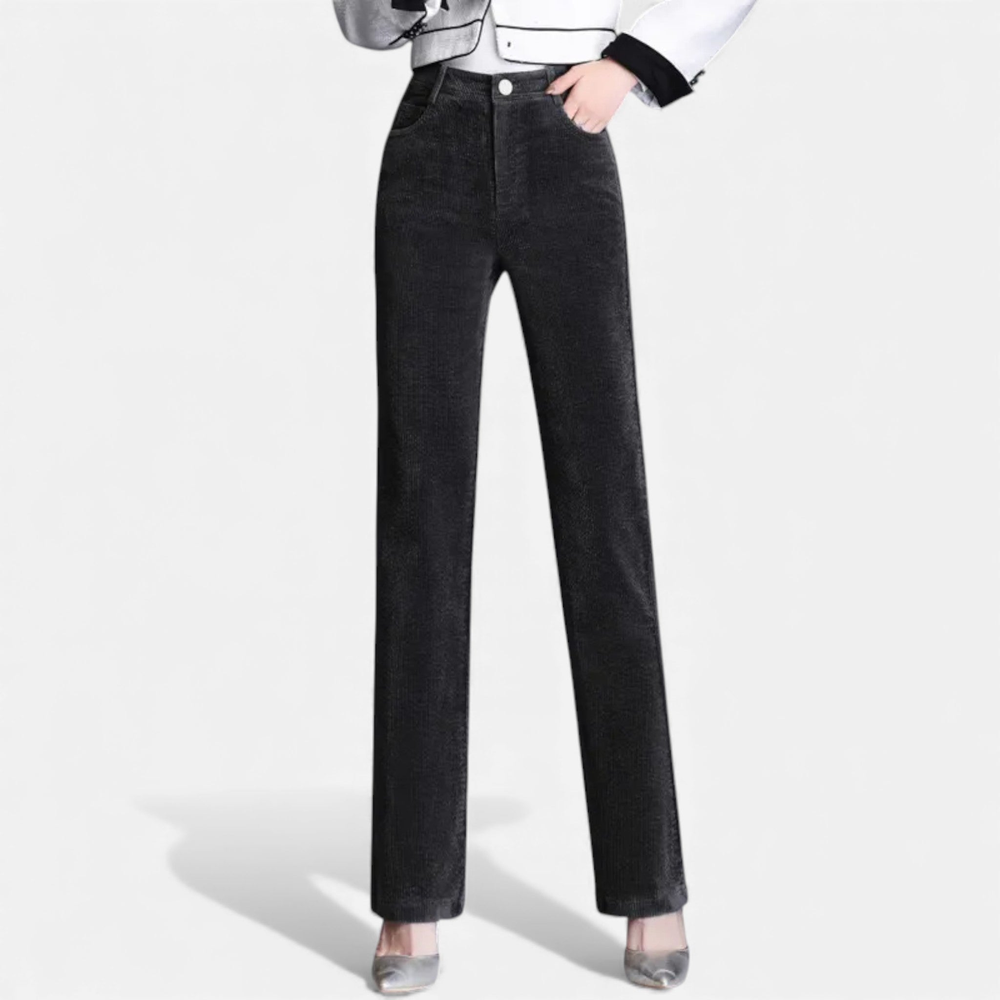 Vallmere | Women’s Velvet Straight‑Leg Trousers