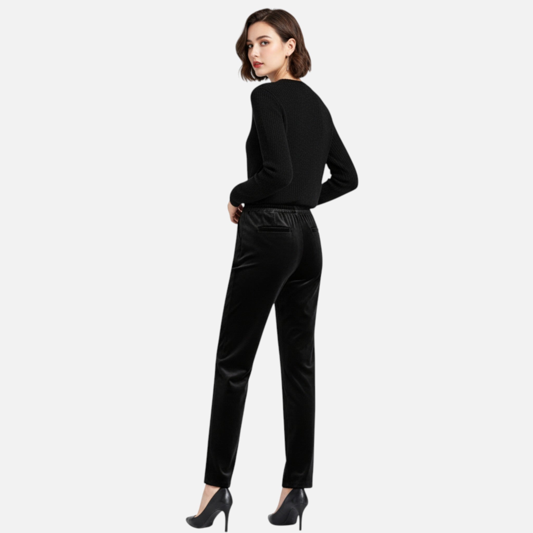 Vallmere | Women’s Velvet Straight‑Leg Trousers