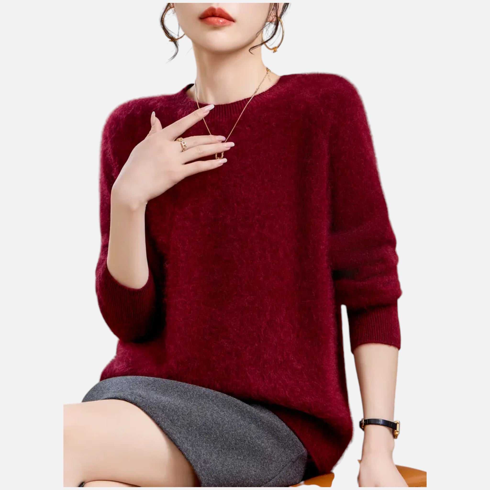 Vallmere | Women’s Cashmere Blend Round-Neck Sweater