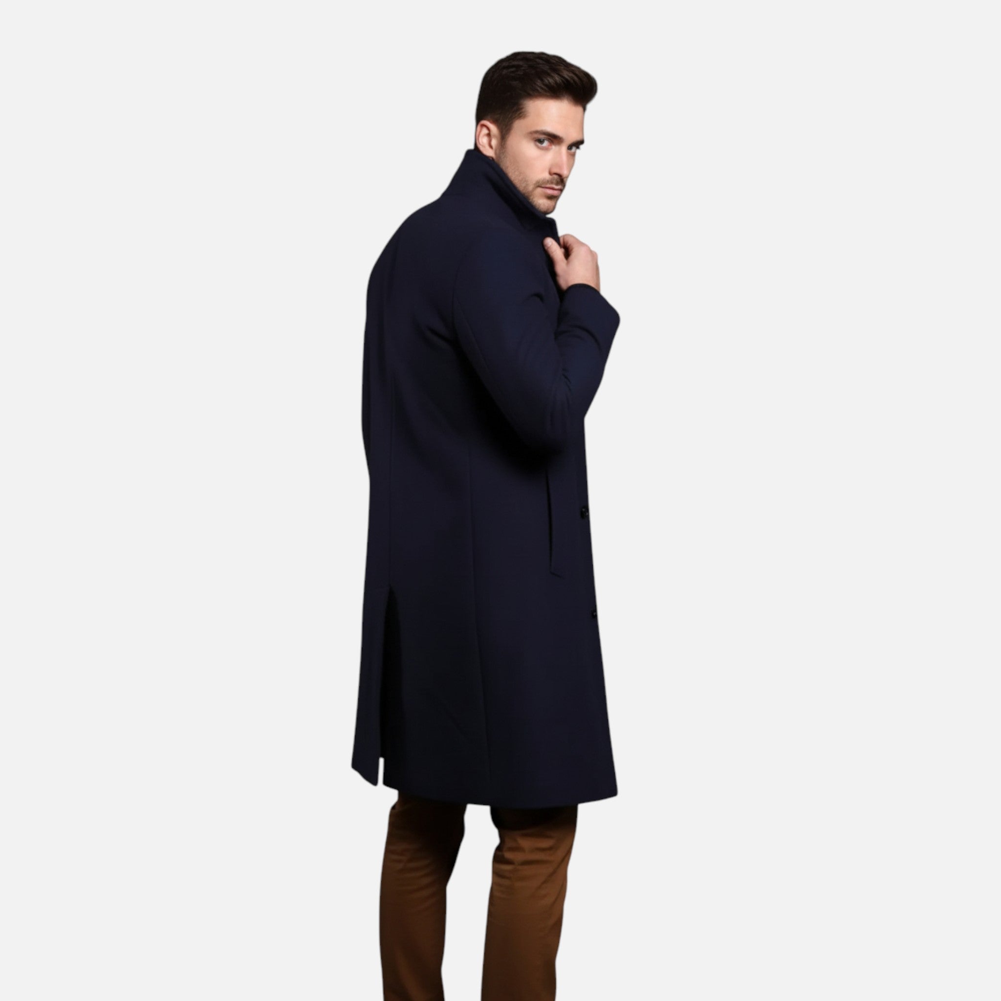 Vallmere | Men’s Slim-Fit Knee-Length Notch Coat