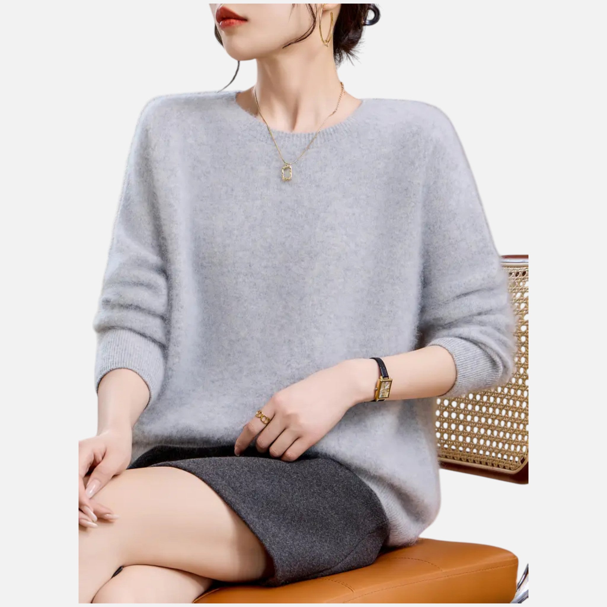 Vallmere | Women’s Cashmere Blend Round-Neck Sweater