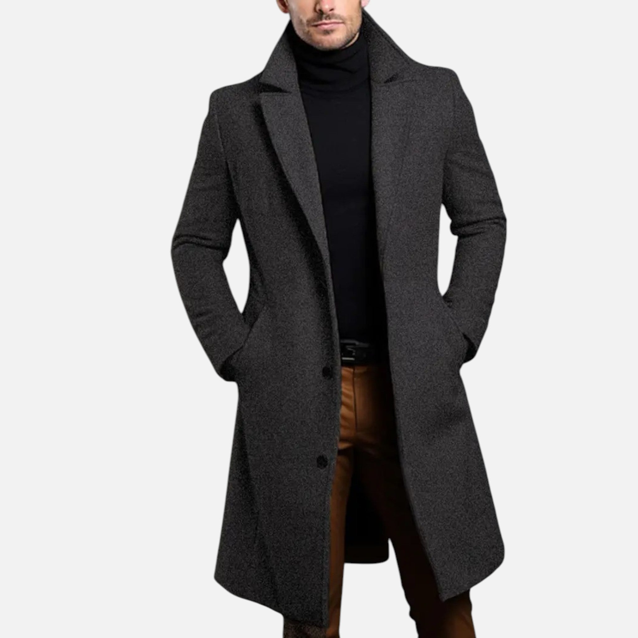 Vallmere | Men’s Slim-Fit Knee-Length Notch Coat
