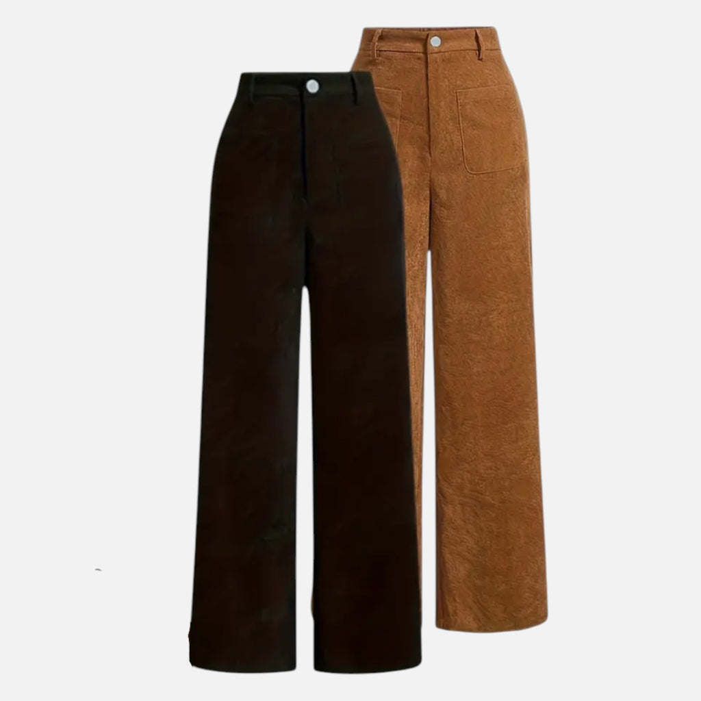 Vallmere – Women’s Corduroy-Style Straight-Leg Trousers