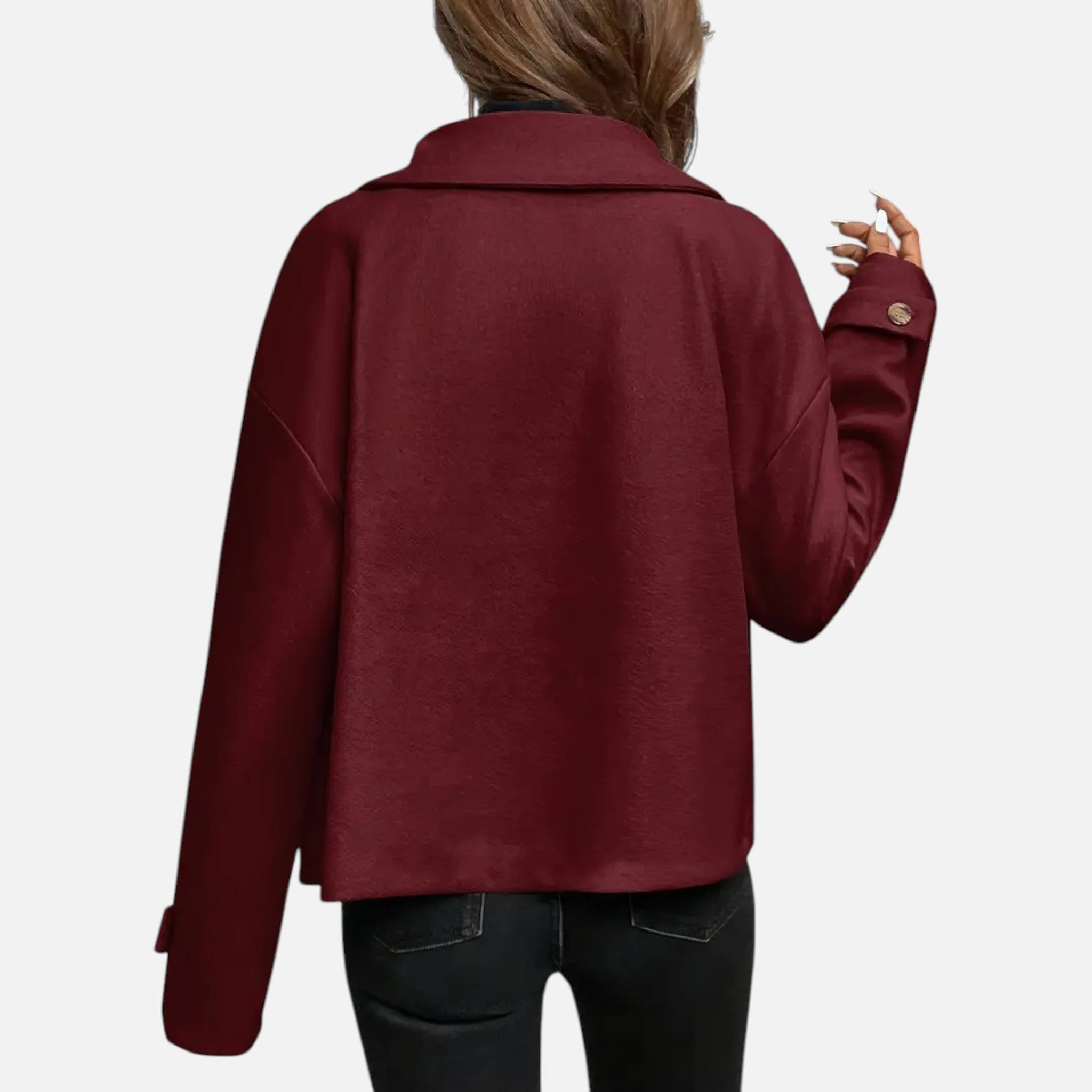 Vallmere | Women’s Ivy-League Burgundy Button-Front Coat