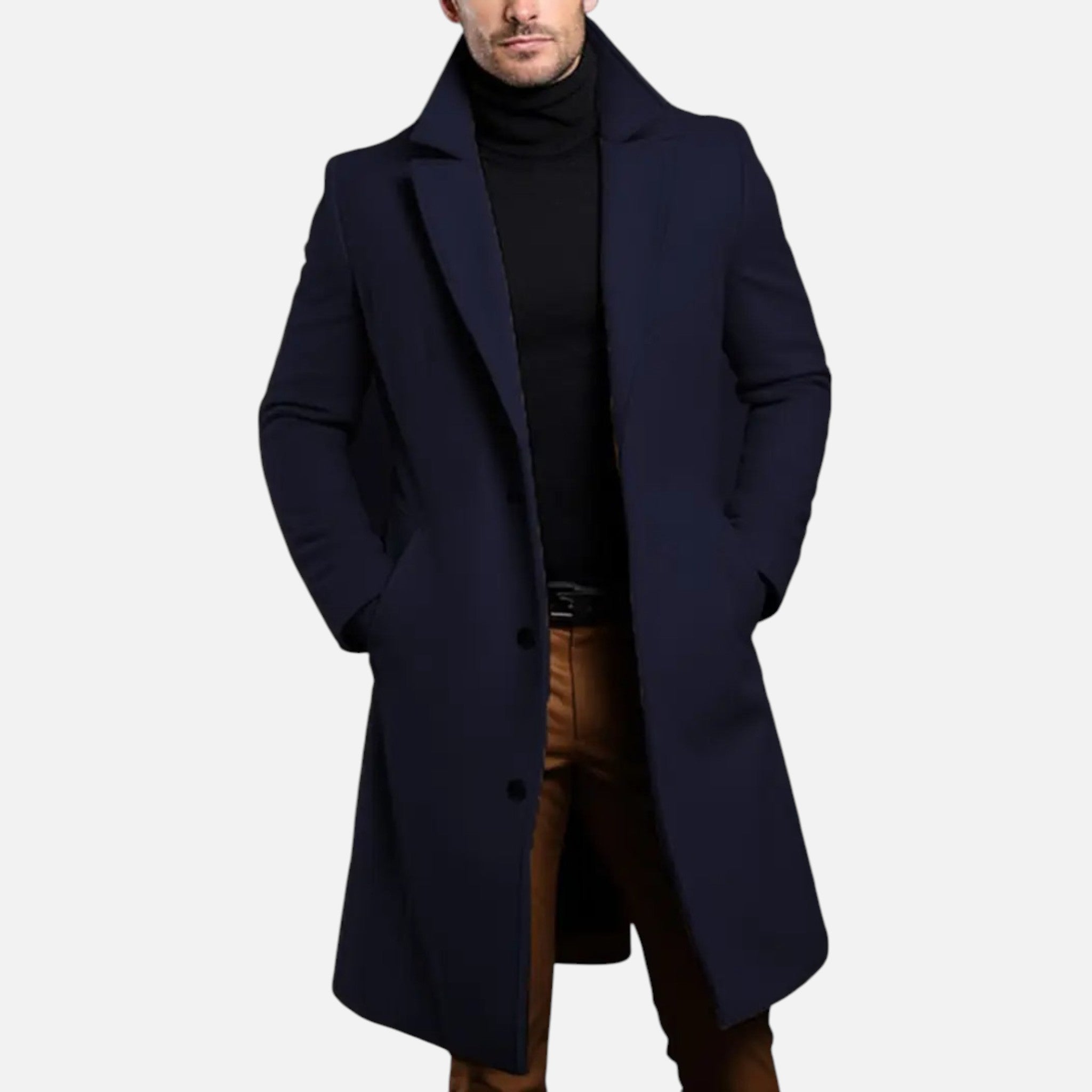 Vallmere | Men’s Slim-Fit Knee-Length Notch Coat