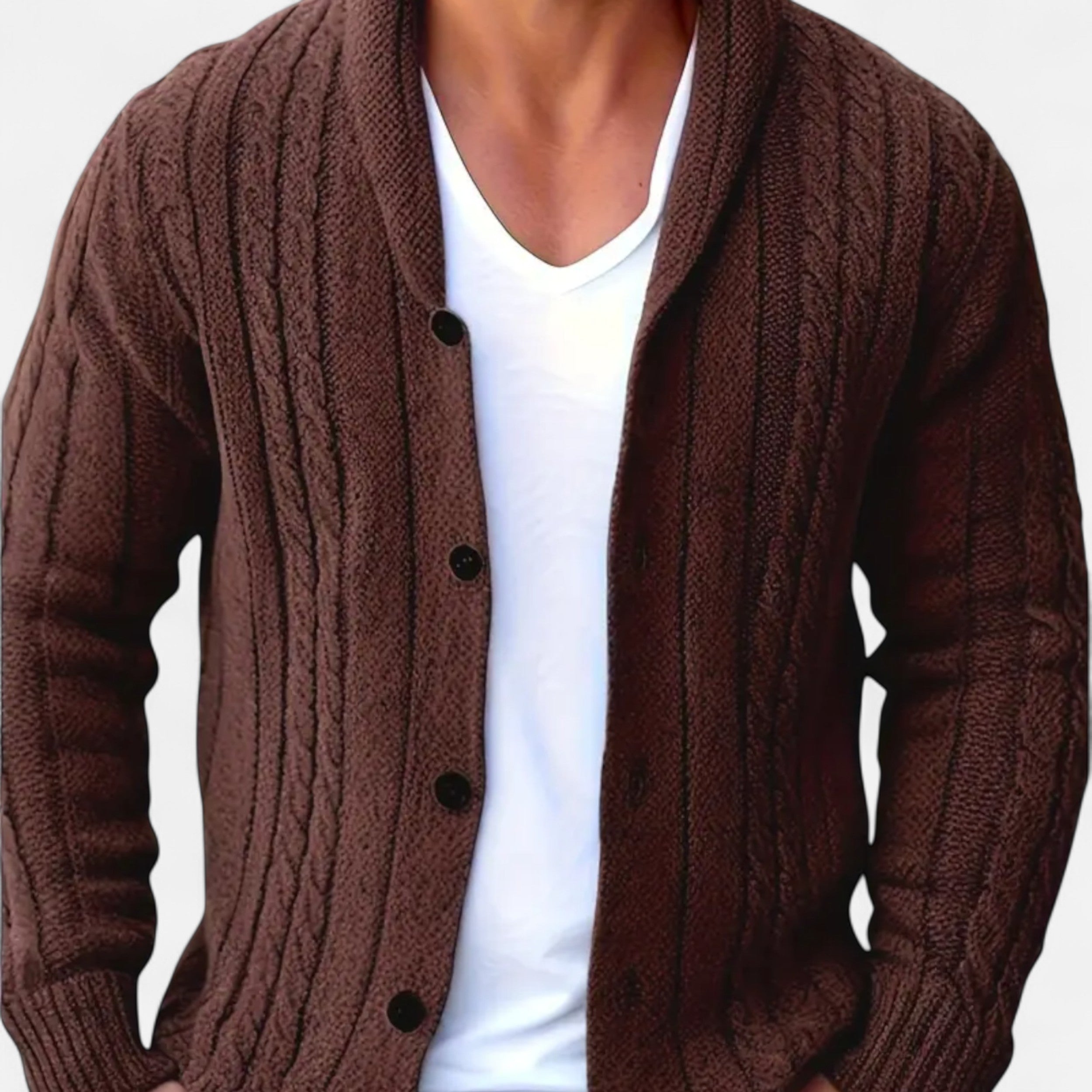 Men’s Cable-Knit Cardigan – Autumn Heritage Style