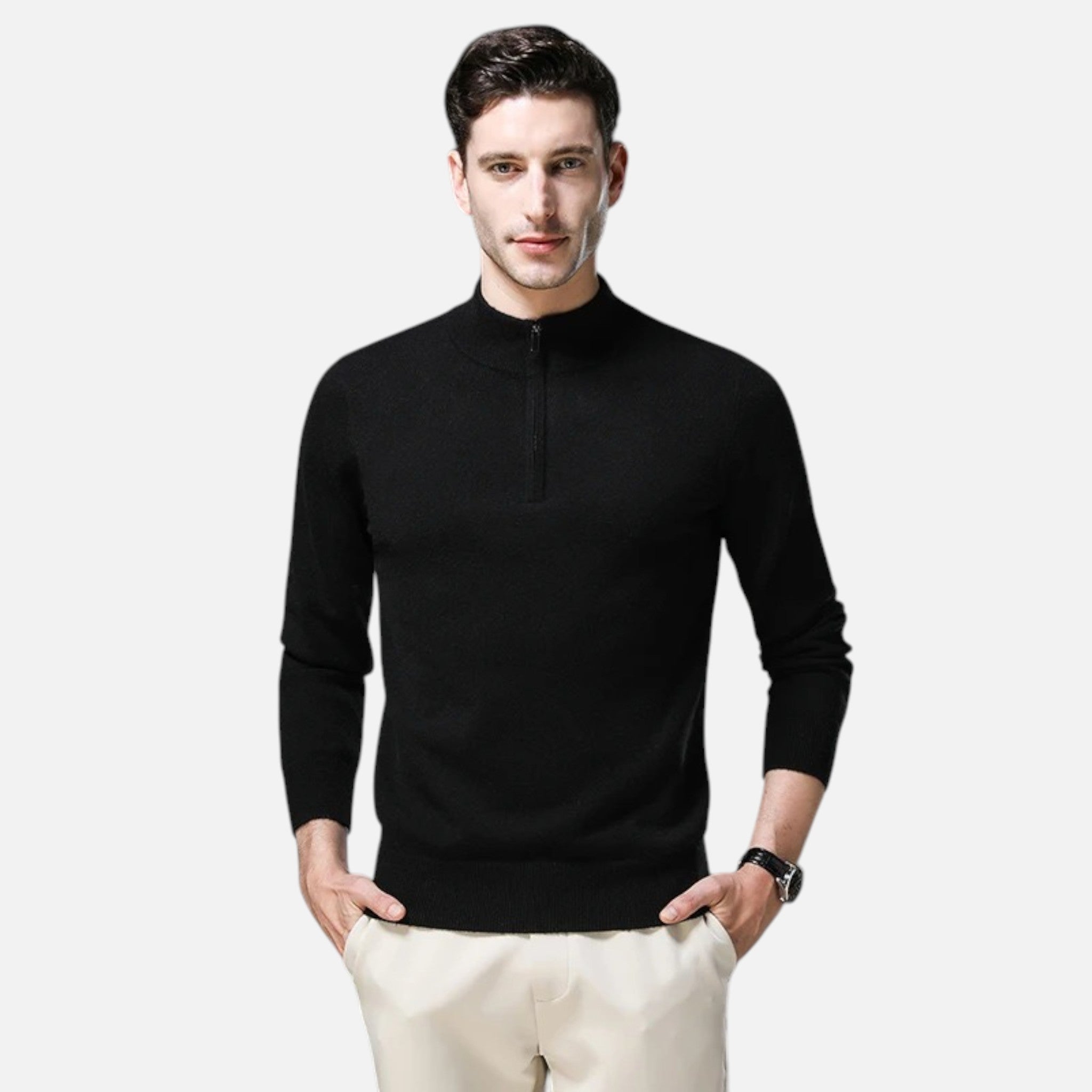 Vallmere | Men’s Premium Wool-Blend Quarter-Zip Sweater