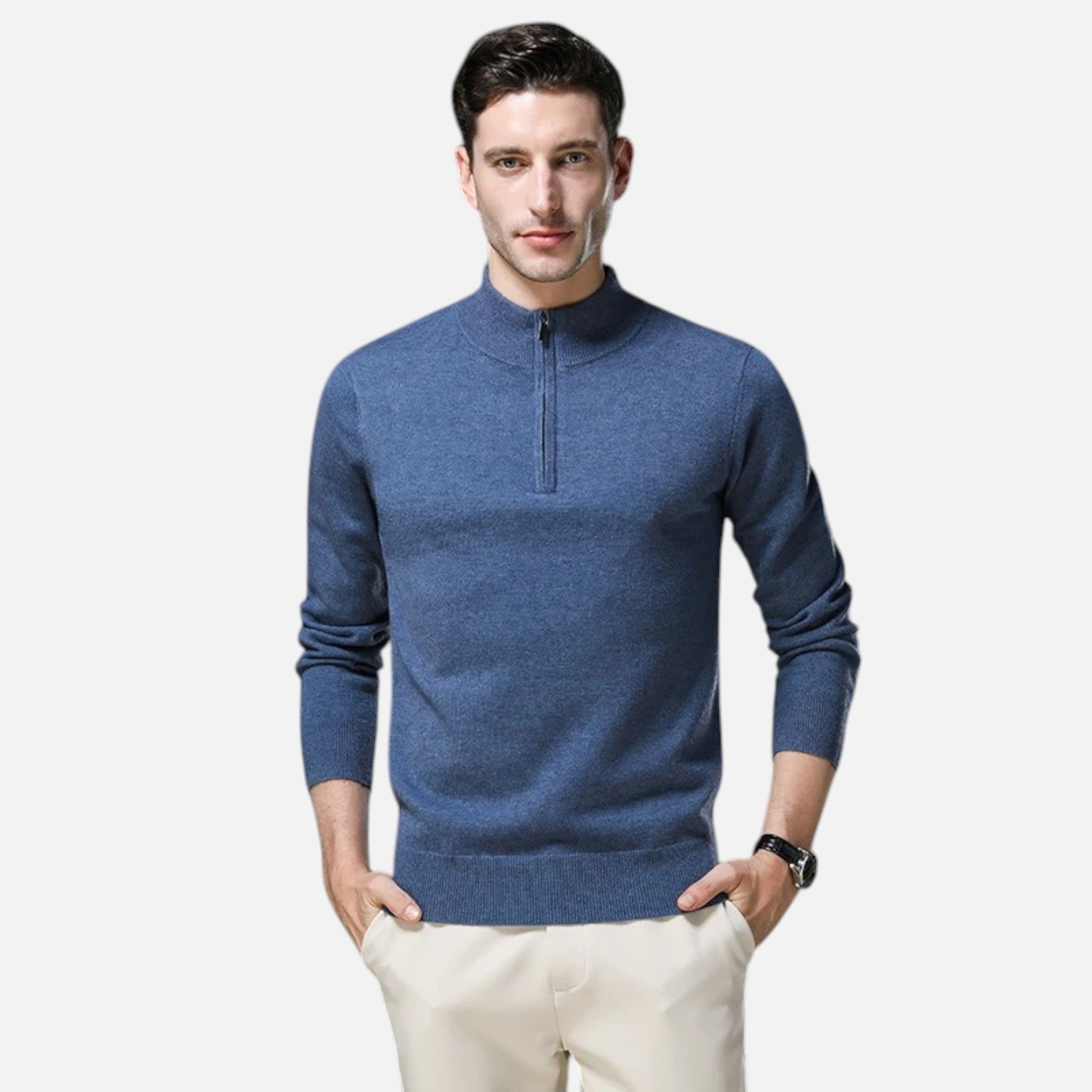 Vallmere | Men’s Premium Wool-Blend Quarter-Zip Sweater