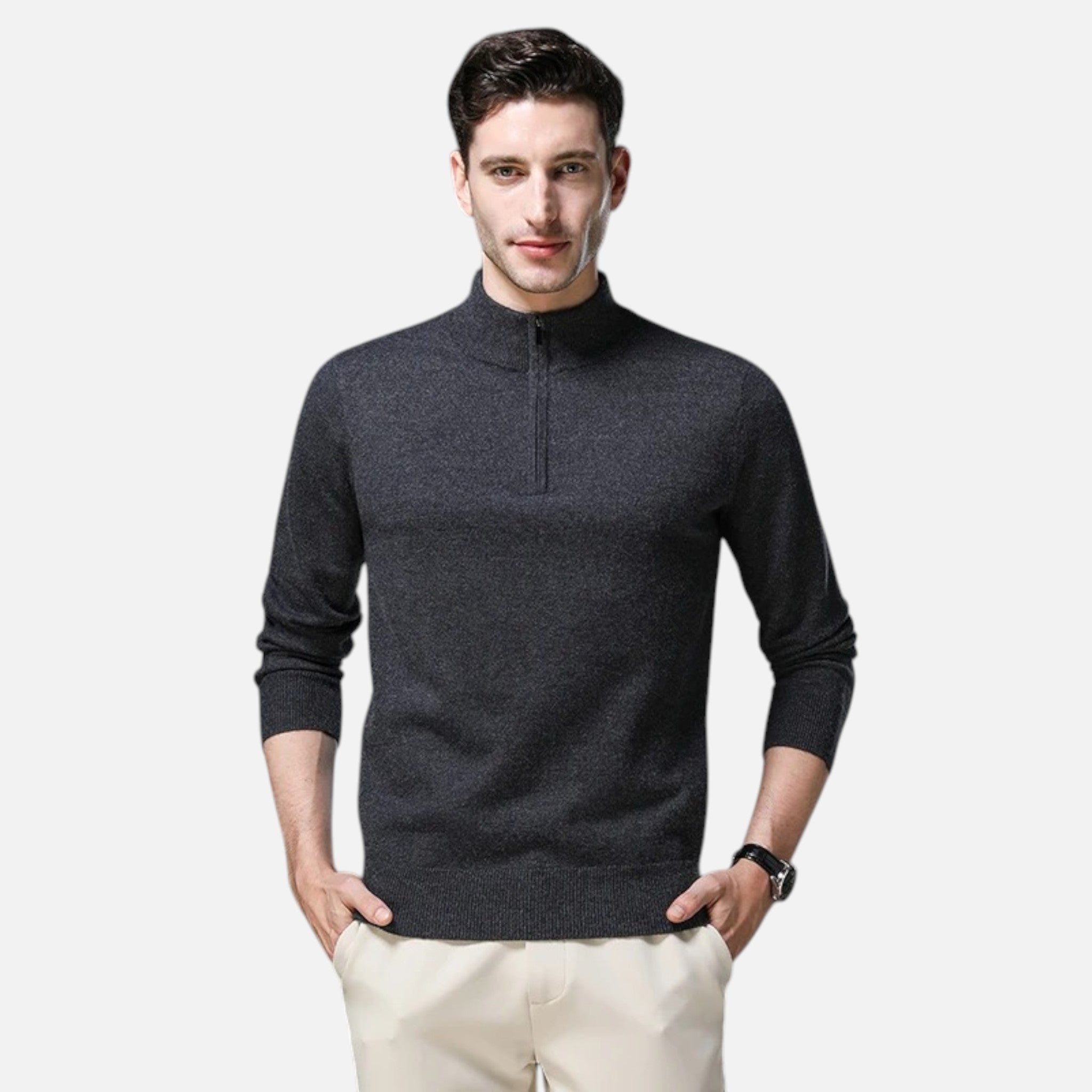 Vallmere | Men’s Premium Wool-Blend Quarter-Zip Sweater