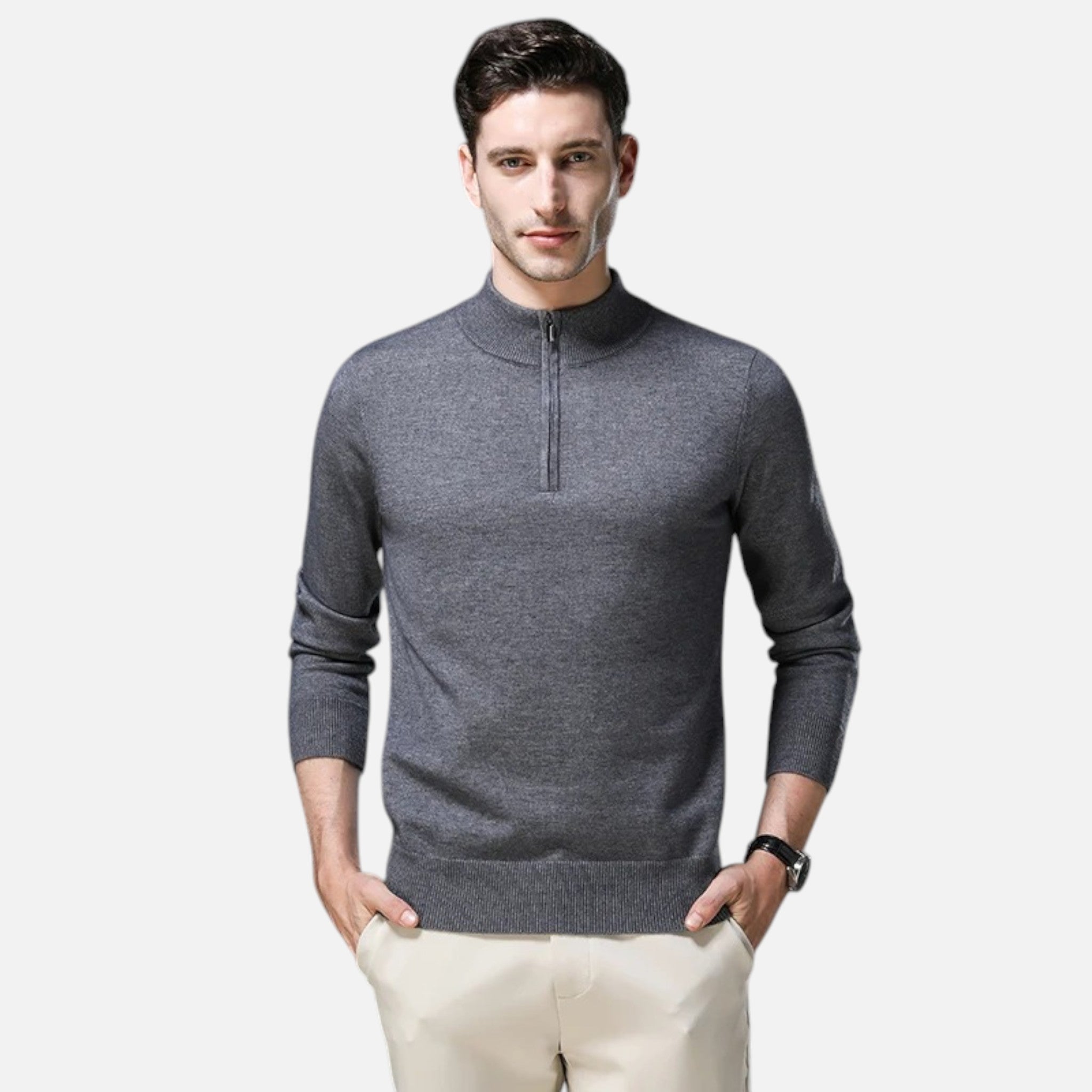 Vallmere | Men’s Premium Wool-Blend Quarter-Zip Sweater