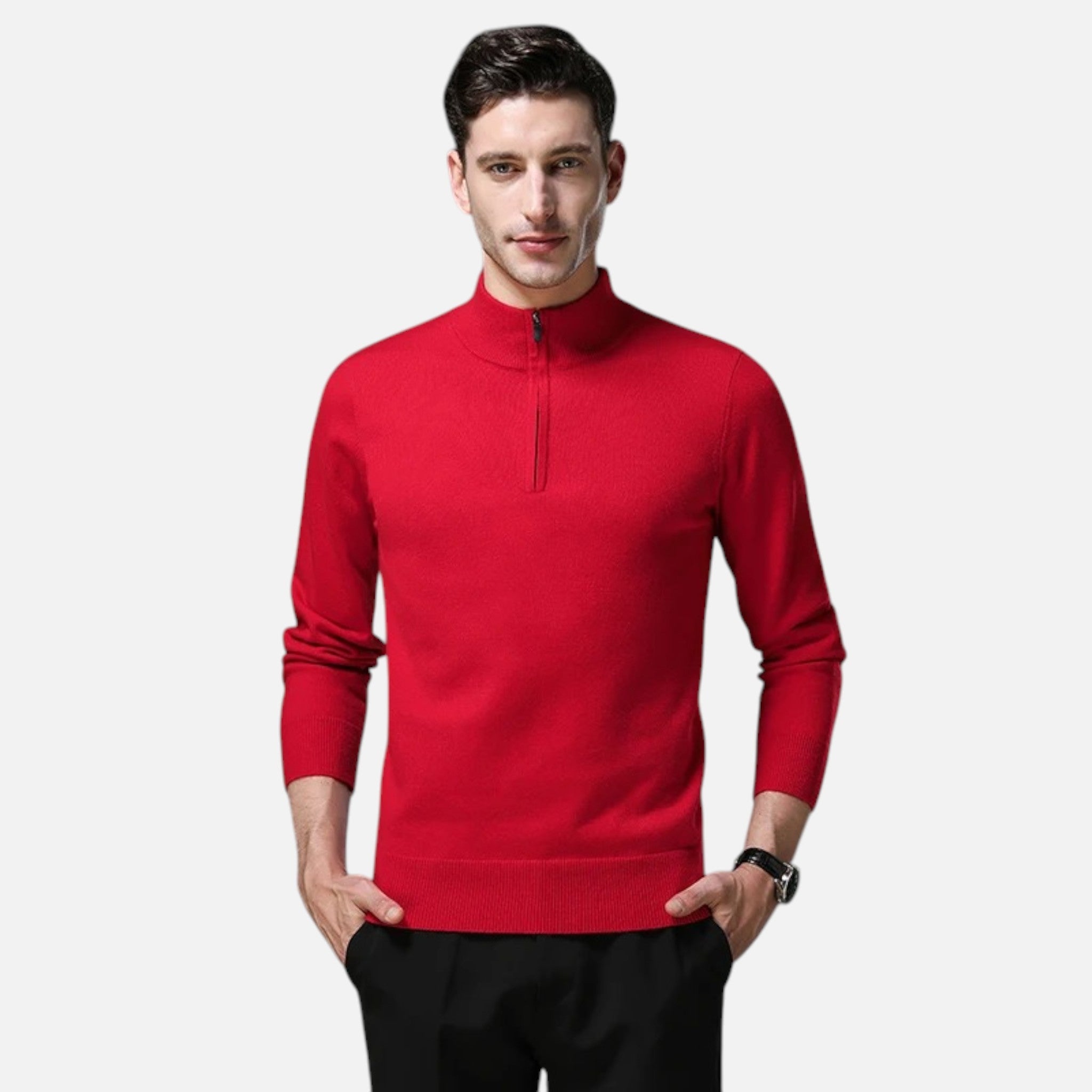 Vallmere | Men’s Premium Wool-Blend Quarter-Zip Sweater