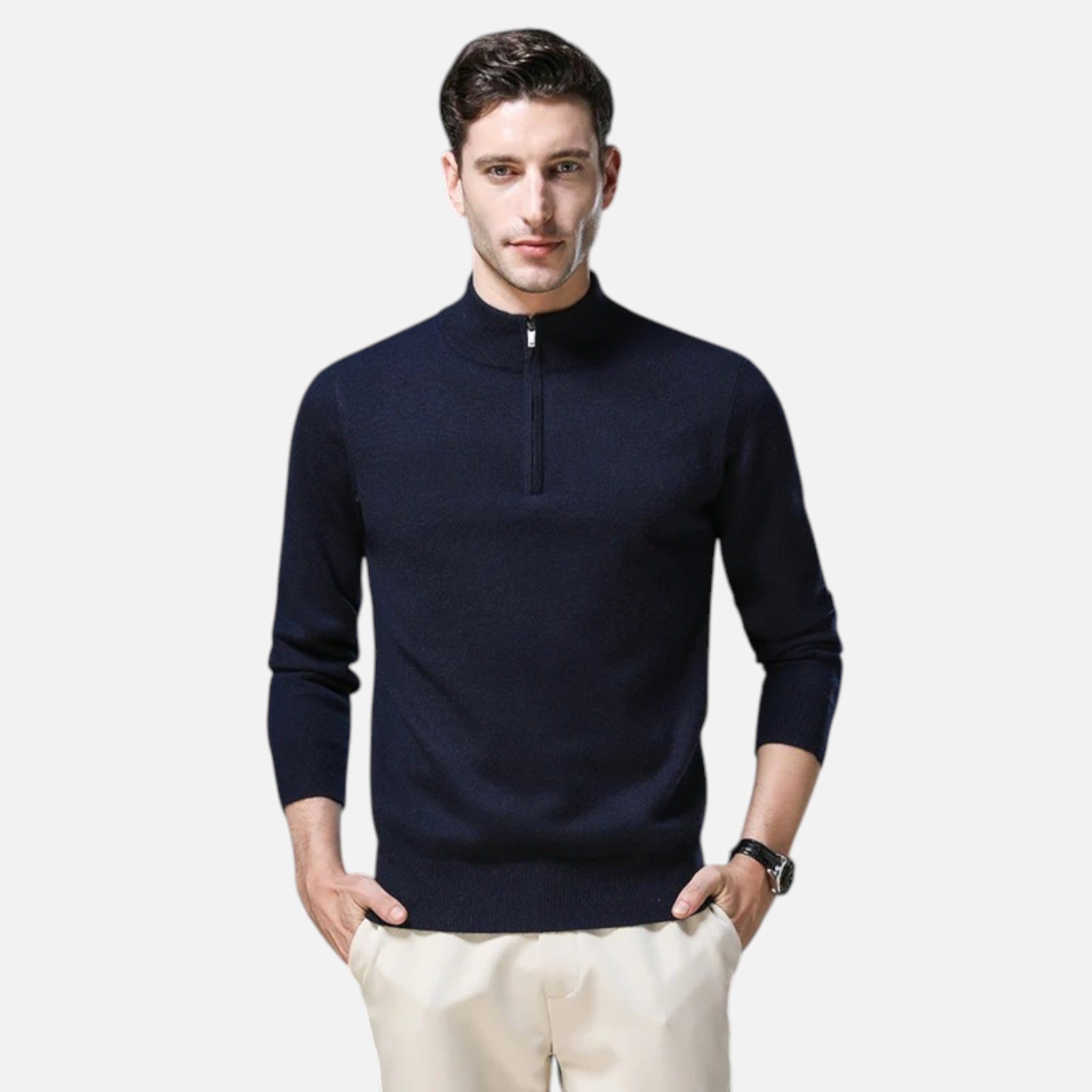 Vallmere | Men’s Premium Wool-Blend Quarter-Zip Sweater